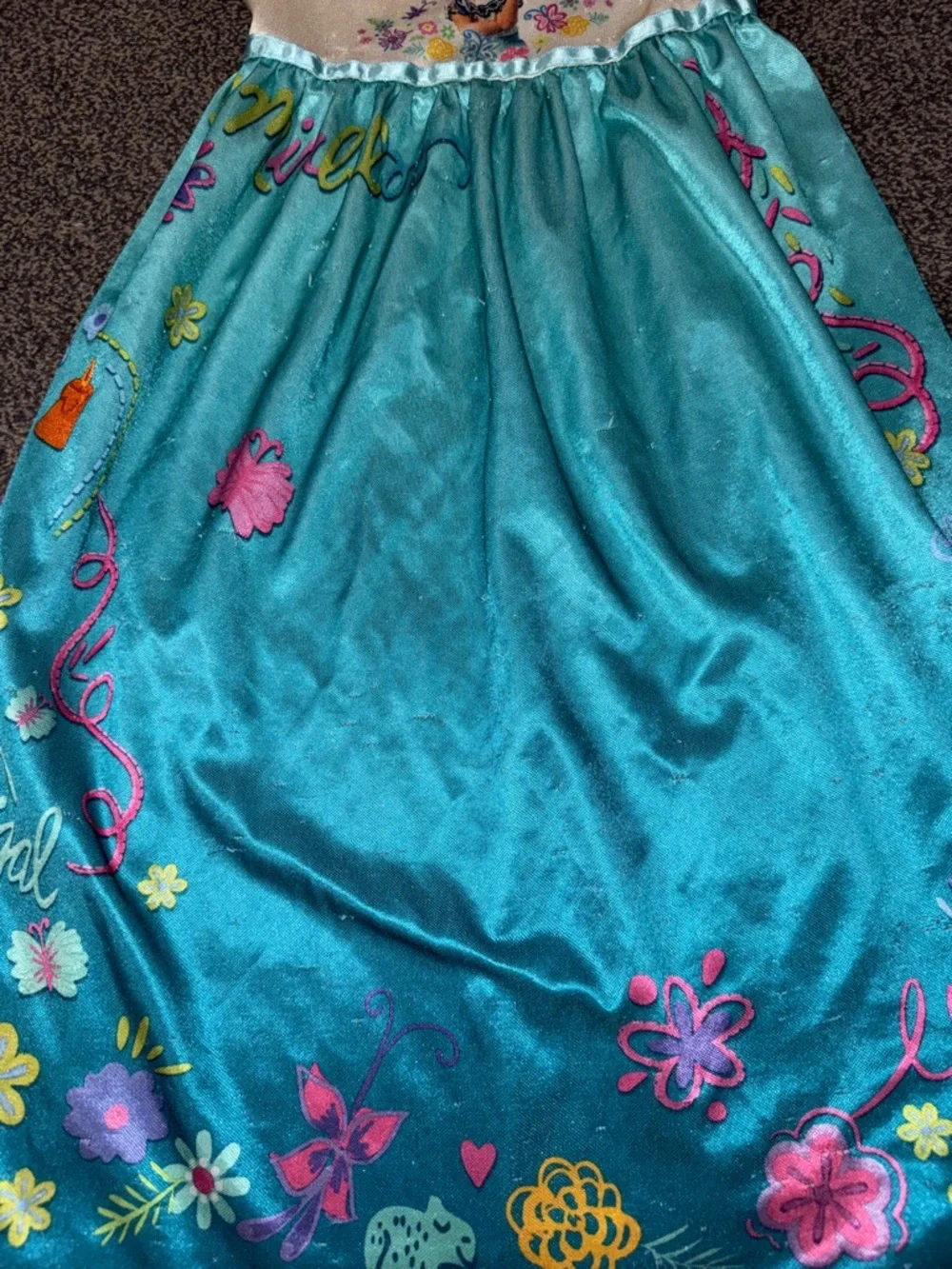 Disney Encanto Mirabel Nightgown Girls XS 4/5 Blue Character Sleep Dress - Picture 4 of 8